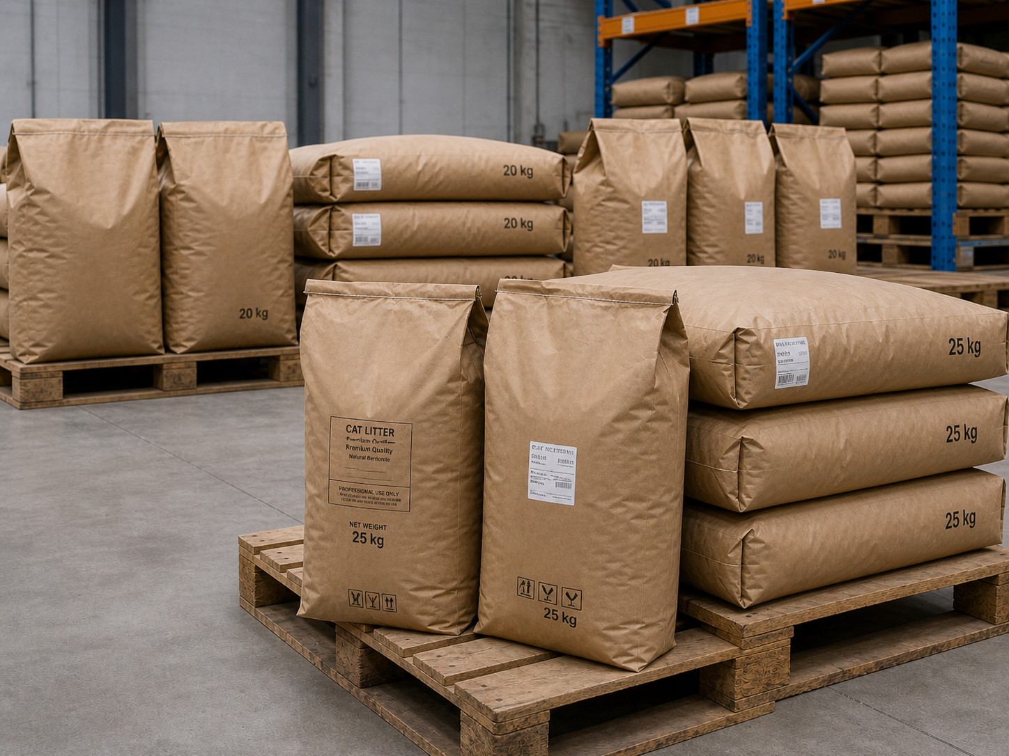 Cat litter packing for business supply